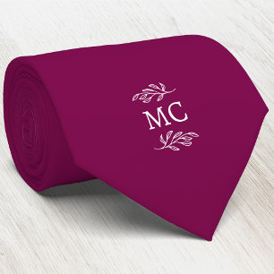 Cravate Armoiries Initiales Monogramme Feuille Botanique C