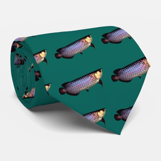 Cravate arowana ( wild blue ) (Roulé)