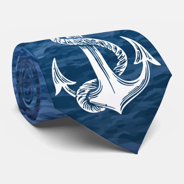 Cravate Arrière - plan de mer d'Ancre de marine (Roulé)