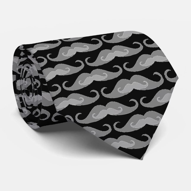 Cravate Arrière - plan noir du motif | de moustache de (Roulé)