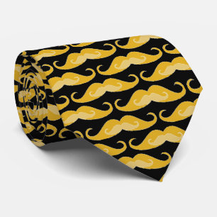 Cravate Arrière - plan noir orange du motif   de moustach