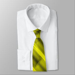 Cravate Art abstrait diagonal futuriste jaune