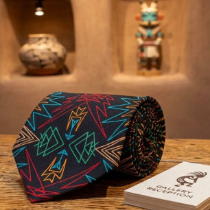 Cravate Art de motif géométrique amérindien aztèque