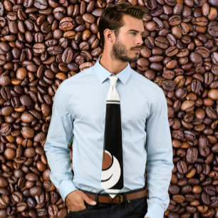 Cravate Art Déco vintage, tasse de café avec vapeur