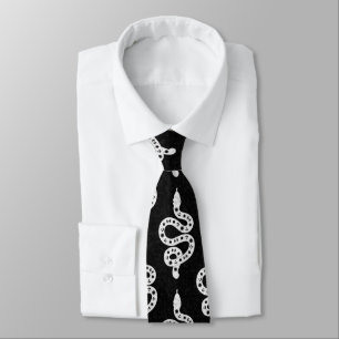 Cravate Art folklorique texturé grunge sorcière serpent bl
