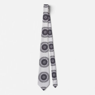 Cravate art mandala noir et blanc