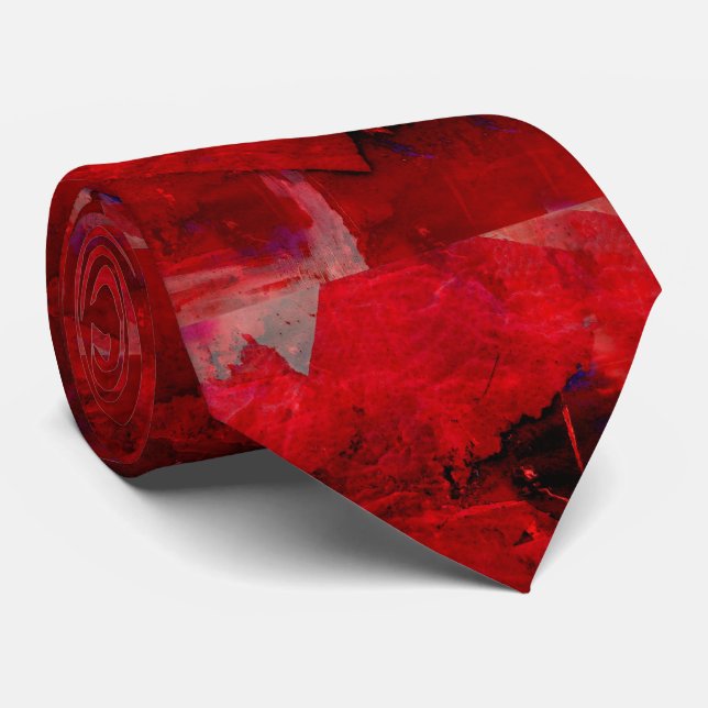 Cravate Art moderne de la peinture rouge Abstraite (Roulé)
