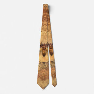 Cravate art numérique sacré de la géométrie de sphinx 