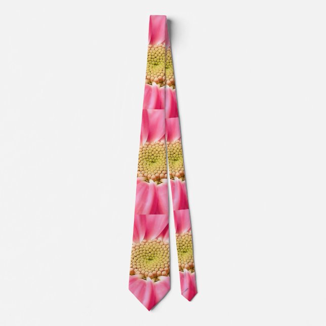 Cravate ARTISANAL FRACTIONNEL EN PÉTAL JAUNE ROSE (Devant)