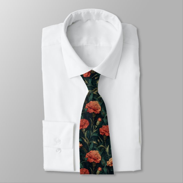 Cravate Artistic Groomsmen Gift Carnation Flower (Attaché)