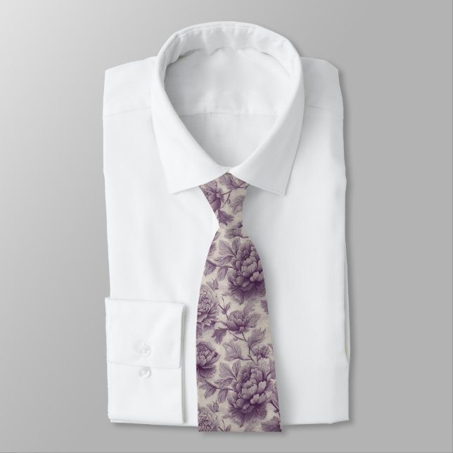 Cravate Artistic Men Gifts Peonies (Attaché)