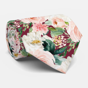 Cravate ArtsApp H2 rose pâle Roses Mariage bordeaux