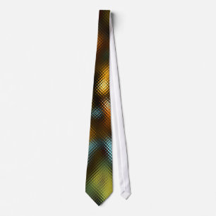 Cravate Attache, Couleurs Vives Abstraites Derrière Verre