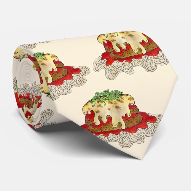 Cravate Aubgergine Parme Parmesan Italien (Roulé)