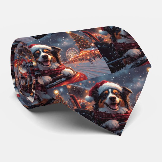 Cravate Australie Kelpie Dog Roller Dessous de verre Noël (Roulé)