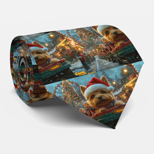 Cravate Australie Terrier Dog Roller Dessous de verre Noël (Roulé)