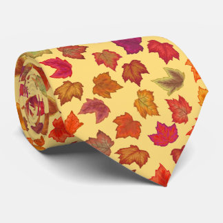 Cravate Automne Maple Feuille U-Pick Arrière - plan couleu