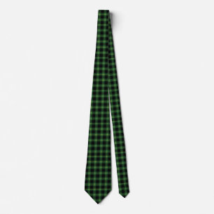 Cravate Automne vert d'automne de motif de plaid de