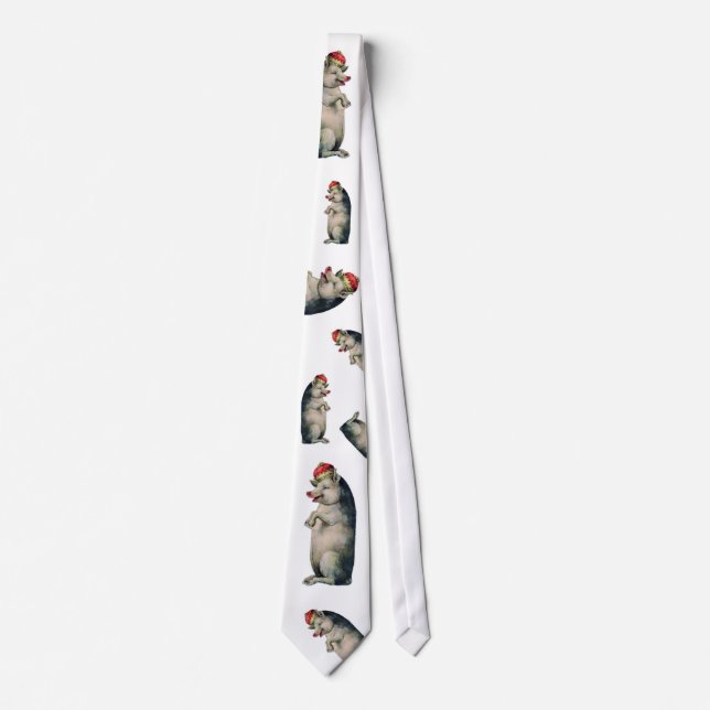 Cravate avec le motif de roi de porc - drôle (Devant)