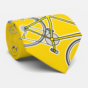 Cravate avec le vélo jaune d'or de sports