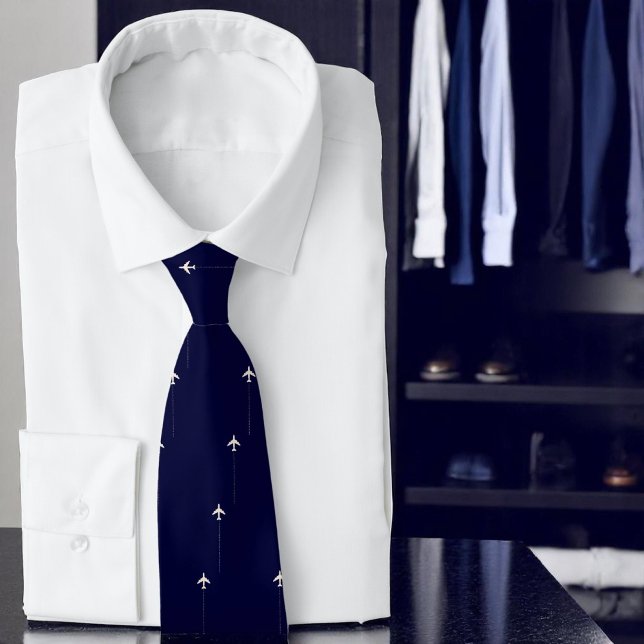 Cravate Avion de voyage avec ligne pointillée (Créateur téléchargé)