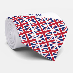 Cravate Awesome Dad UNION JACK UK FLAG Monogram 