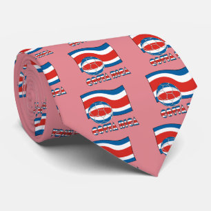 Cravate Bal de football et drapeau civil du Costa Rica