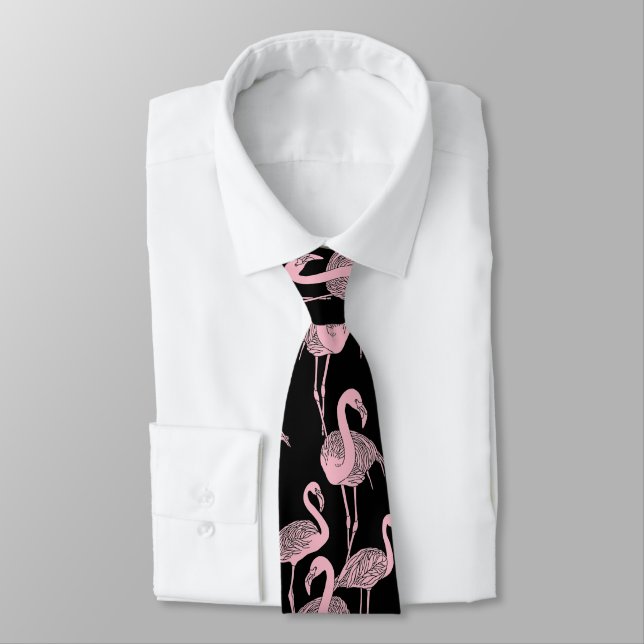 Cravate Bal d'étudiants rose de mariage de costume de noir (Attaché)