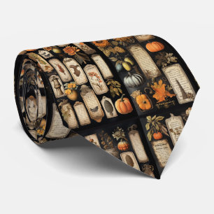 Cravate Balises vintages Citrouilles Halloween