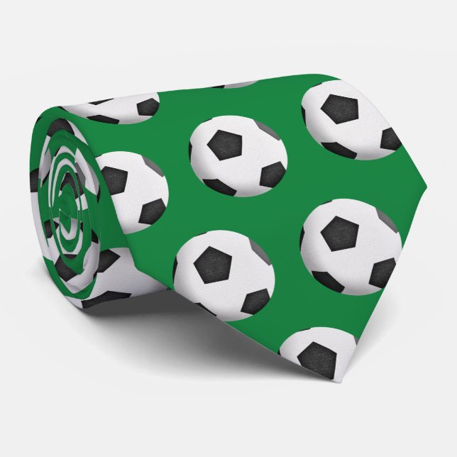 Cravate balle de football sur vert (Roulé)