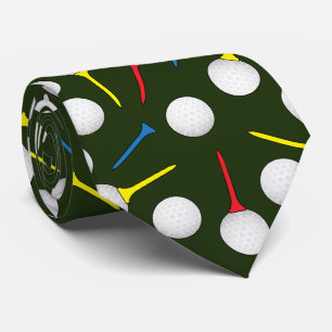 Cravate Balles de golf et motif de tees golfeur