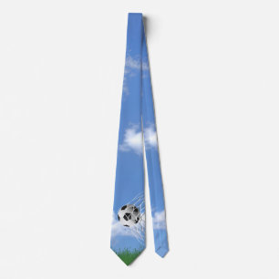 Cravate ballon de football en filet avec herbe