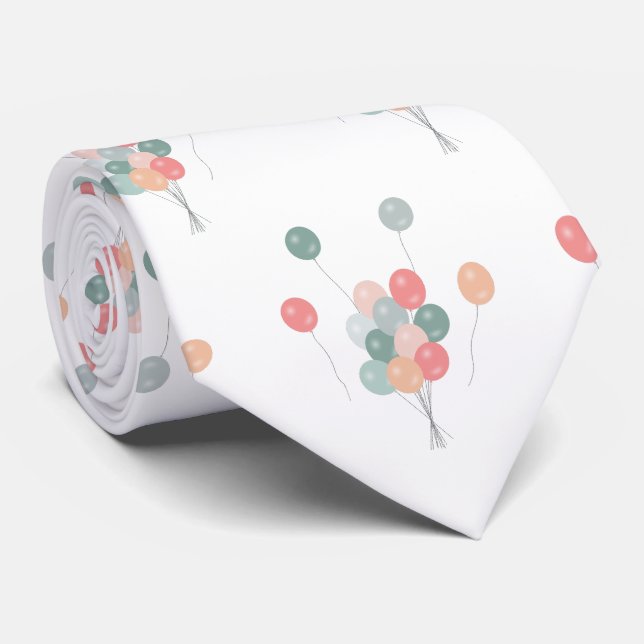 Cravate Ballons colorés Pastel Party (Roulé)