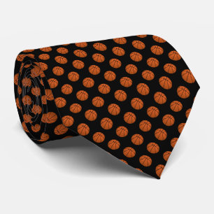 Cravate Ballons de basket Brown sur noir