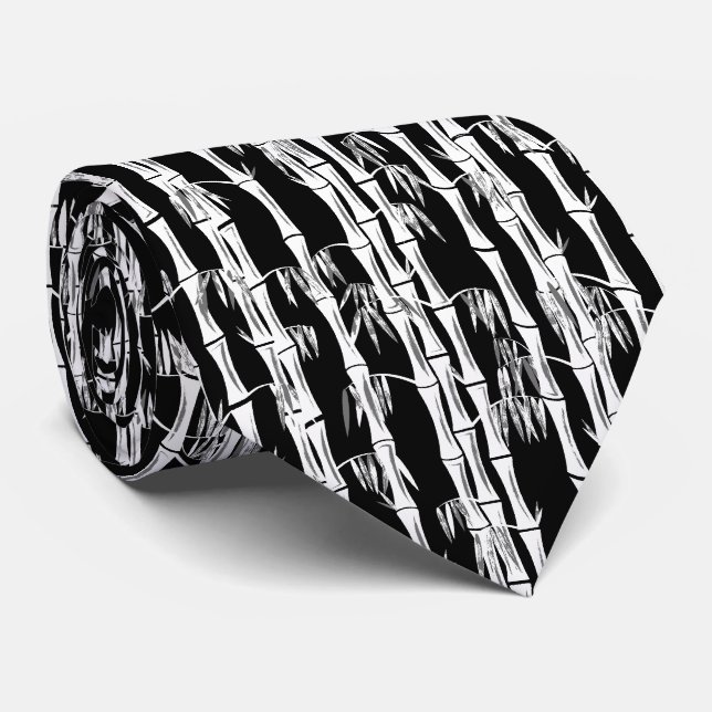Cravate Bambou noir (Roulé)