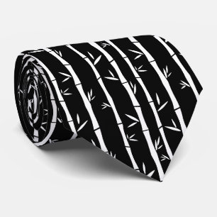 Cravate Bambou noir et blanc personnalisé