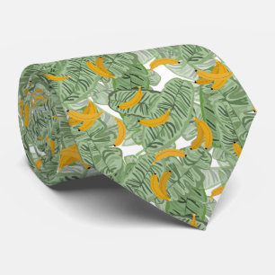 Cravate Banane tropicale moderne Motif vert