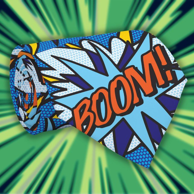 Cravate Bande dessinée Pop Art BOOM Superhero (Comic Book Pop Art BOOM Superhero Tie)