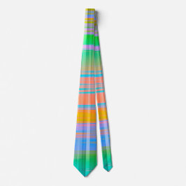 Cravate Bande Plaid Colorée