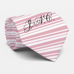 Cravate Bande Rose Et Blanc