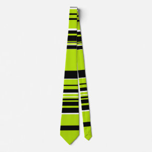 Cravate Bandes complexes - Vert citron