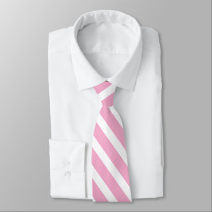 Cravate Bandes diagonales géométriques rose pastel