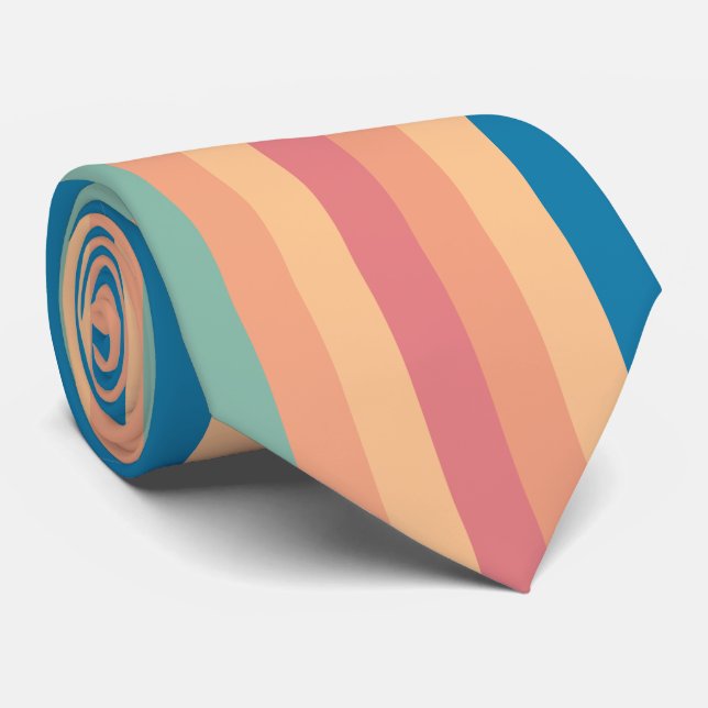 Cravate Bandes d'ombre couleur (Roulé)