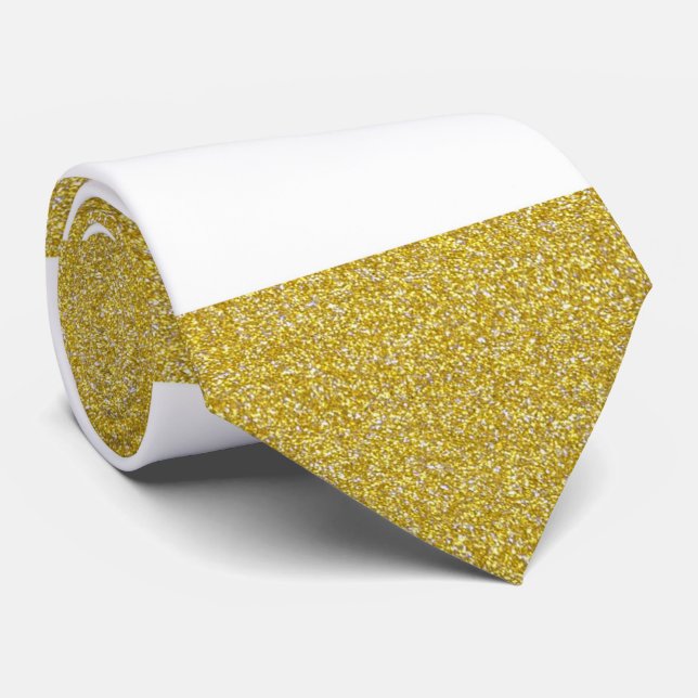 Cravate Bandes d'or, Blancs, Motif rayé (Roulé)