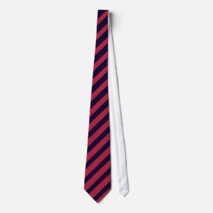 Cravate bandes rouge foncé et bleu