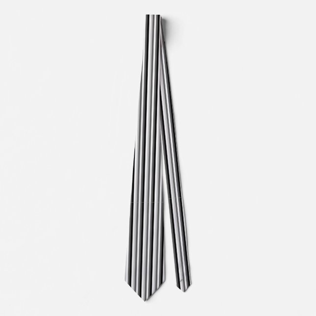 Cravate Bandes verticales noires et grises (Devant)
