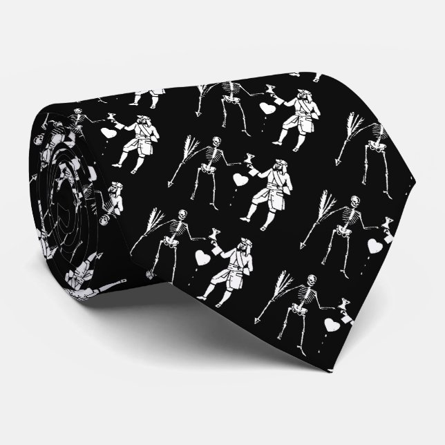 Cravate "Bart de drapeau de pirate noir" de Paul (Roulé)