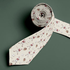 Cravate Baseball Santa Christmas Necktie with Monogram