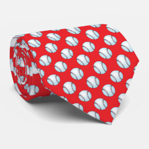 Cravate Baseballs de l'équipe couleur rouge