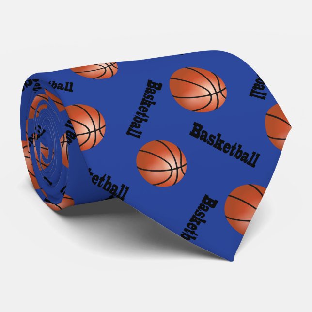 Cravate Basket-ball bleu-foncé sportif de l'arrière - plan (Roulé)